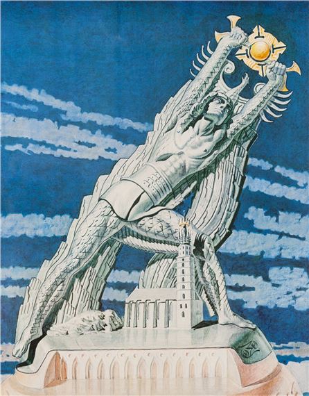 Kopernik poskramiający słońce by Stanislaw Szukalski