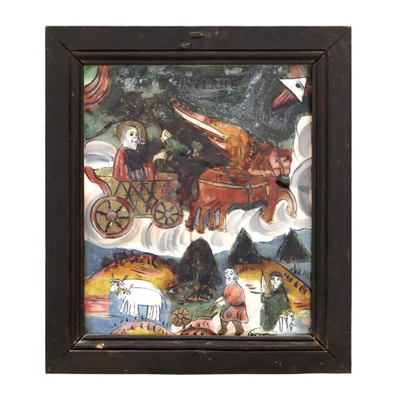 The Ascension of the Holy Prophet Elijah and scenes from his life by Petru Prodan, ca. 1850-1880