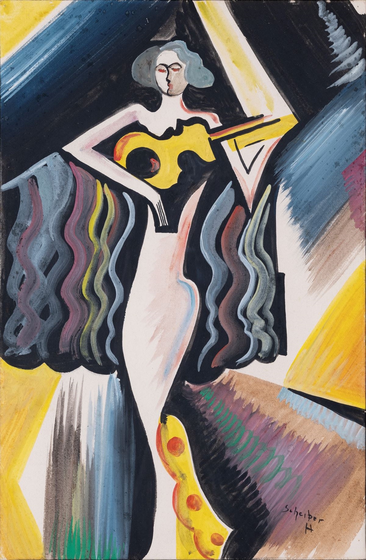 Hugó Scheiber | Portrait of Alexandra Alexandrova Exter (1926) | MutualArt