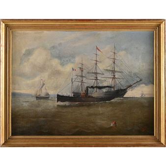 Steamboat and Sailboat - L. Lendre