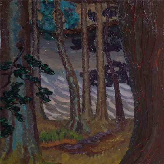 George Poole | woodland scene with river (Mid 20th Century) | MutualArt