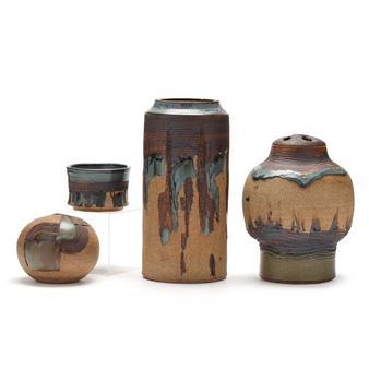 Four Stoneware Pottery Vessels - Elaine Reed