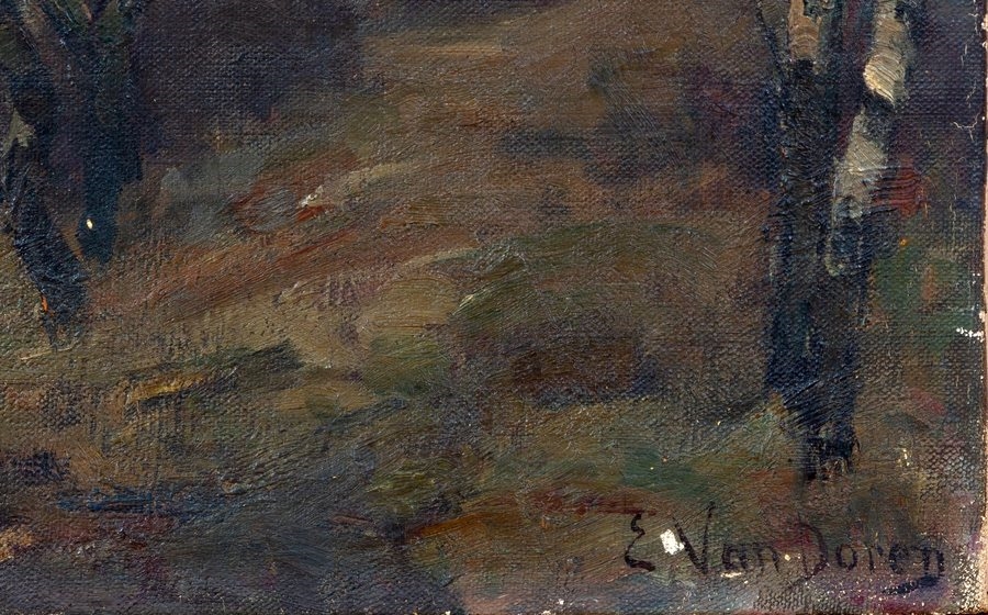 Artwork by Émile Van Doren, Lever de lune à Staelen, Made of oil on canvas