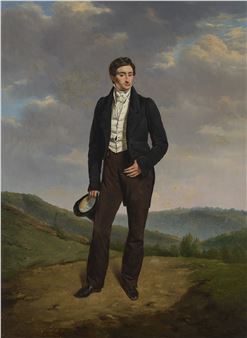 Portrait of a gentleman, full-length, in a landscape - Michel-Martin Drolling