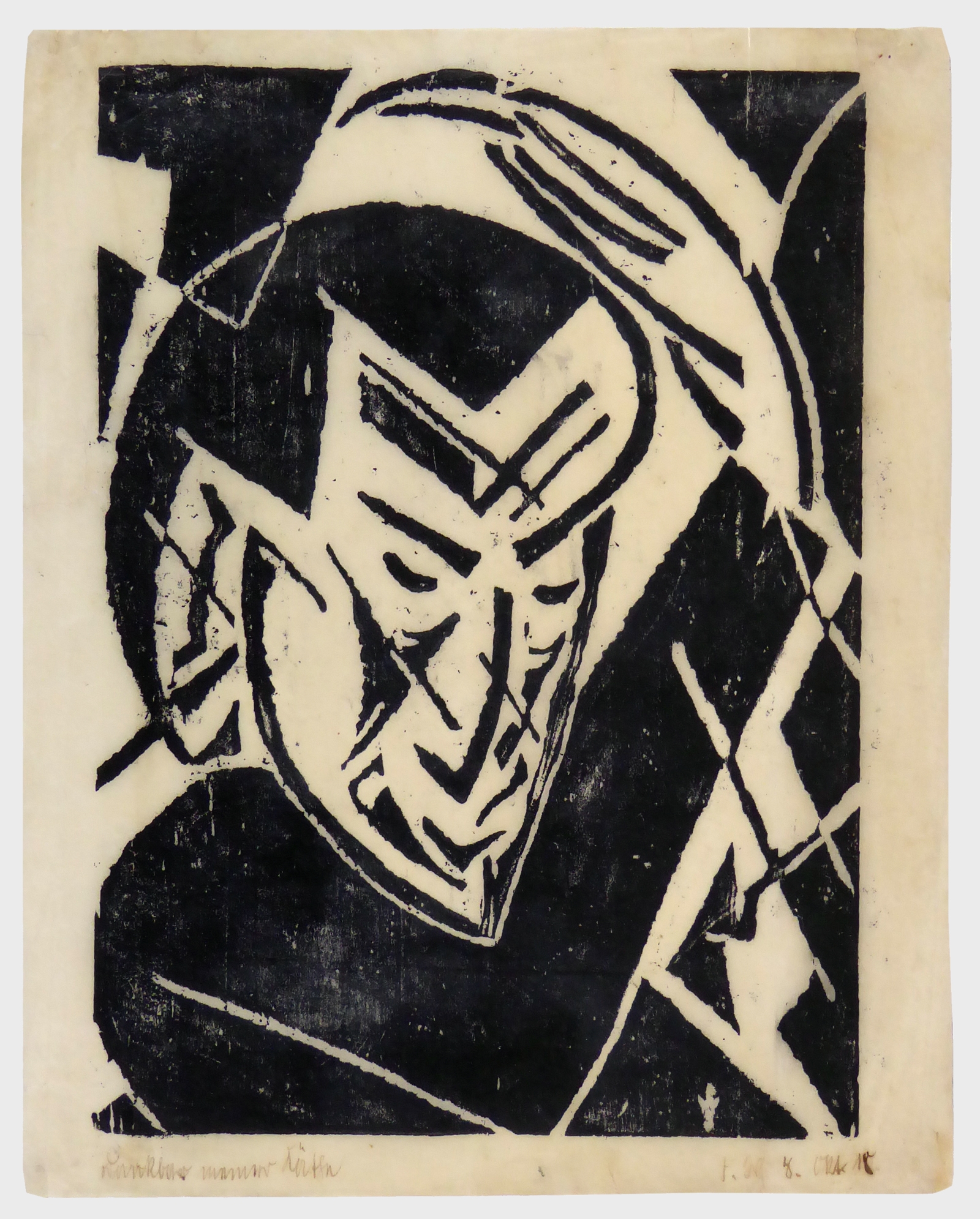 Artwork by Franz Wilhelm Seiwert, Kopf mit Hand, Made of Woodcut