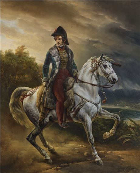 Portrait of Justo Machado y Salcedo, Spanish Consul in Paris on Horseback by Horace Vernet, 1821