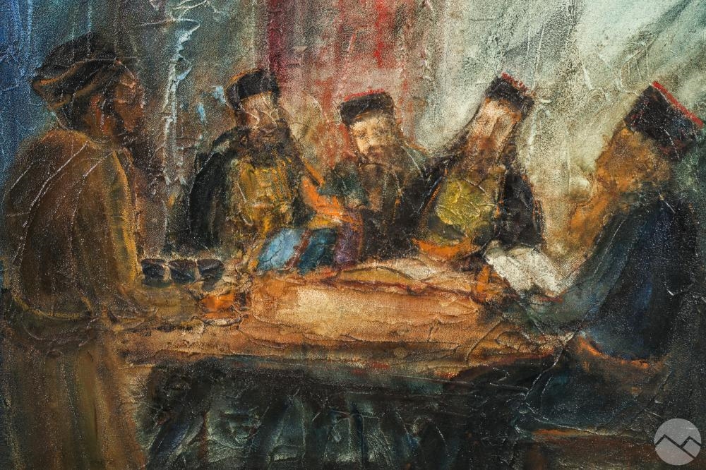 Zvi Raphaeli | An expressionist figural group painted in a heavy ...