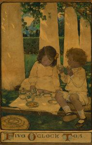 Five O'clock Tea, The Child in a Garden, Scribner's Magazine interior , December 1903 by Jessie Willcox Smith, December 1903