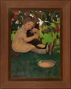 Artwork by Jessie Willcox Smith, A Child's Book of Old Verses book interior , 1910, Made of Watercolor, gouache, oil, and charcoal on board