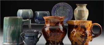 Eight Axel Ebring Glazed Ceramic Table Articles - Axel Ebring