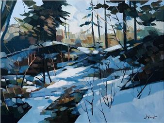 b. 1939
March - Riverside Path #1
acrylic on canvas
18 x 24 in 45.7 x 61 cm
signed lower right - Jim Vest