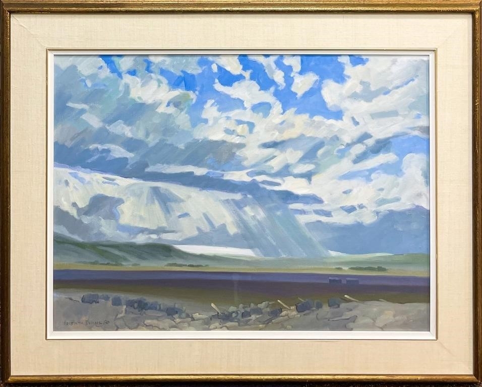Artwork by Meredith Evans, (1919 - 1996)Untitled (Summer Shower)oil on canvas24 x 32 in 61 x 81.3 cm 1980signed and dated lower leftFramed size: 33 x 41 in 83.8 x 104.1 cm, Made of oil on canvas