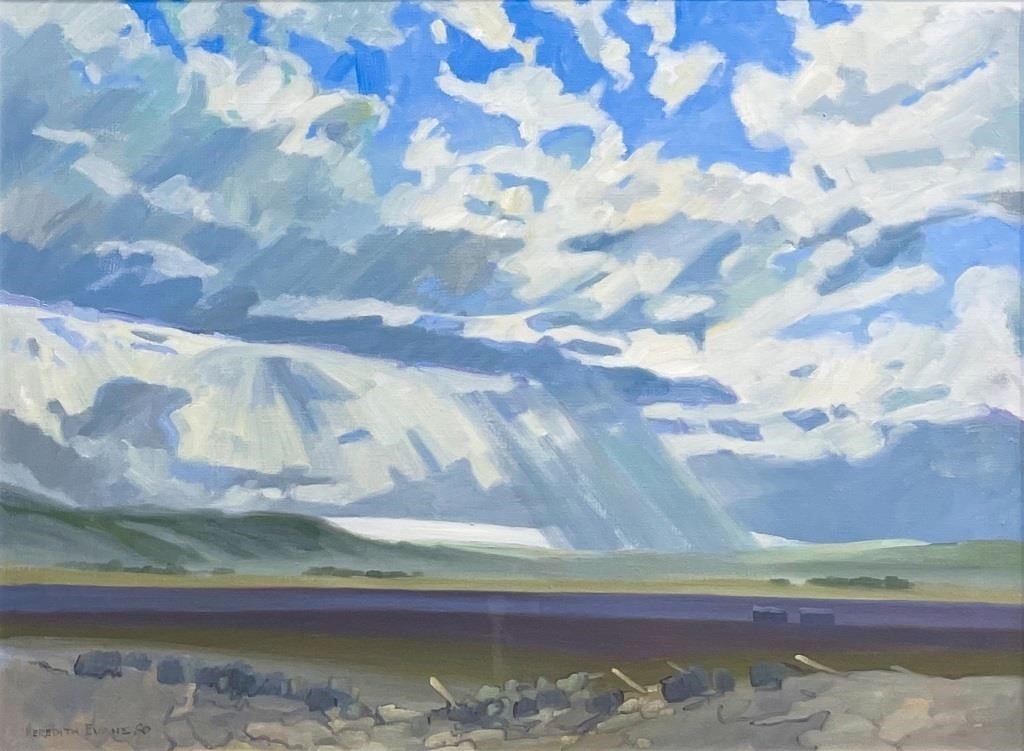 Artwork by Meredith Evans, (1919 - 1996)Untitled (Summer Shower)oil on canvas24 x 32 in 61 x 81.3 cm 1980signed and dated lower leftFramed size: 33 x 41 in 83.8 x 104.1 cm, Made of oil on canvas