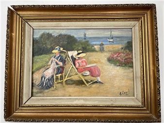 Embroidery at the beach - Josée Carel