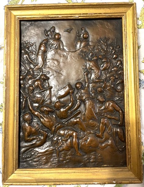 Copper PLAQUE after Titian's Trinity in Glory. Height - Titian