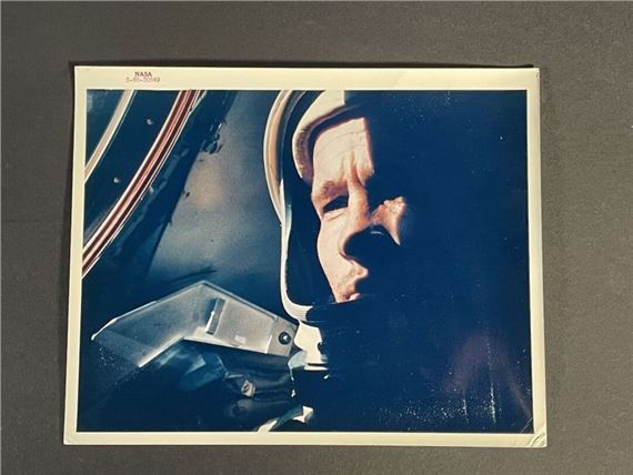 NASA GEMINI IV mission Astronaut Ed White poses for the first spaceflight portrait taken by mission commander Jim McDivitt. Vintage chromogenic print on "A Kodak Paper" - Jim McDivitt