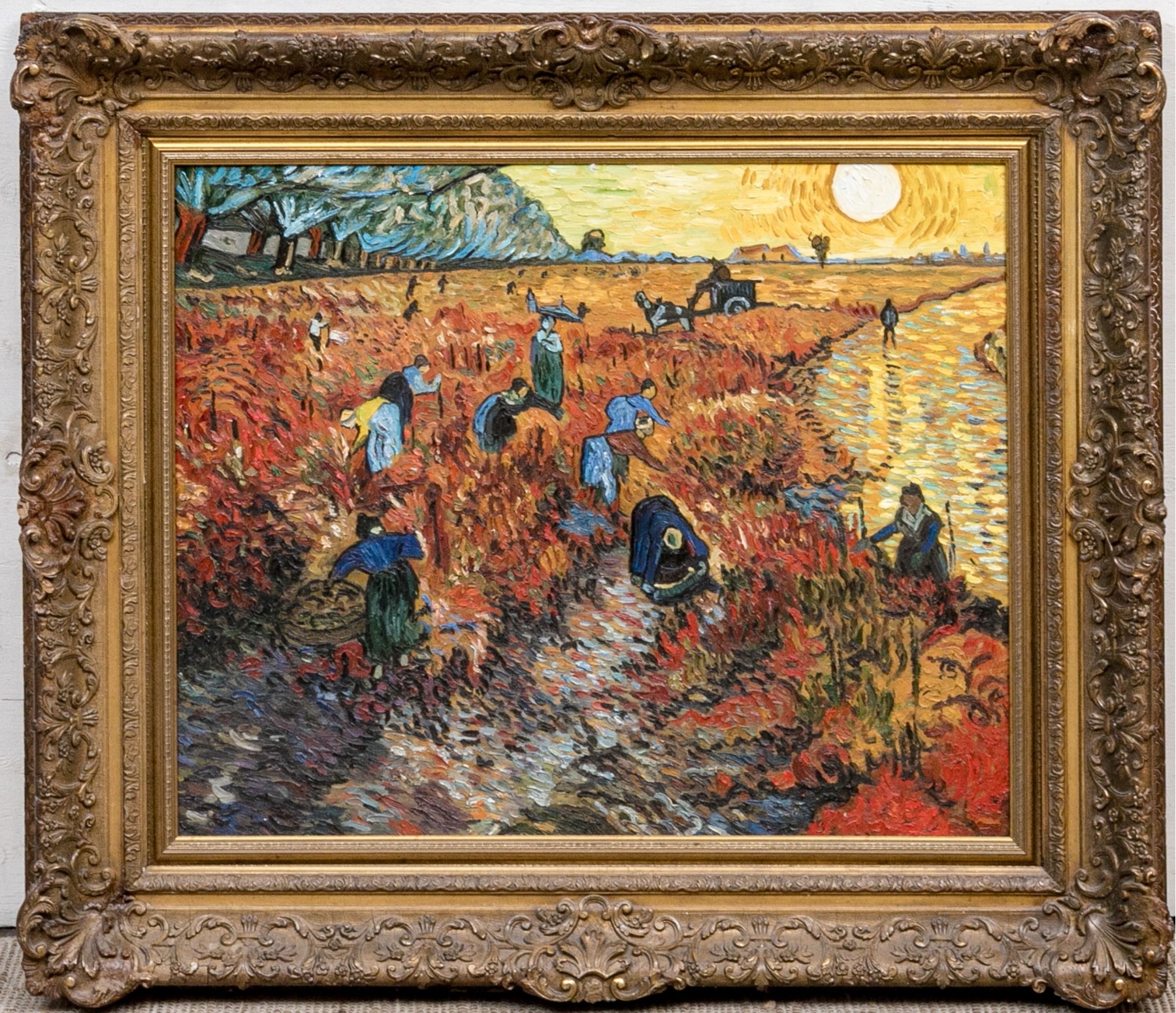 Large Gilt Framed Oil On Canvas by Vincent van Gogh
