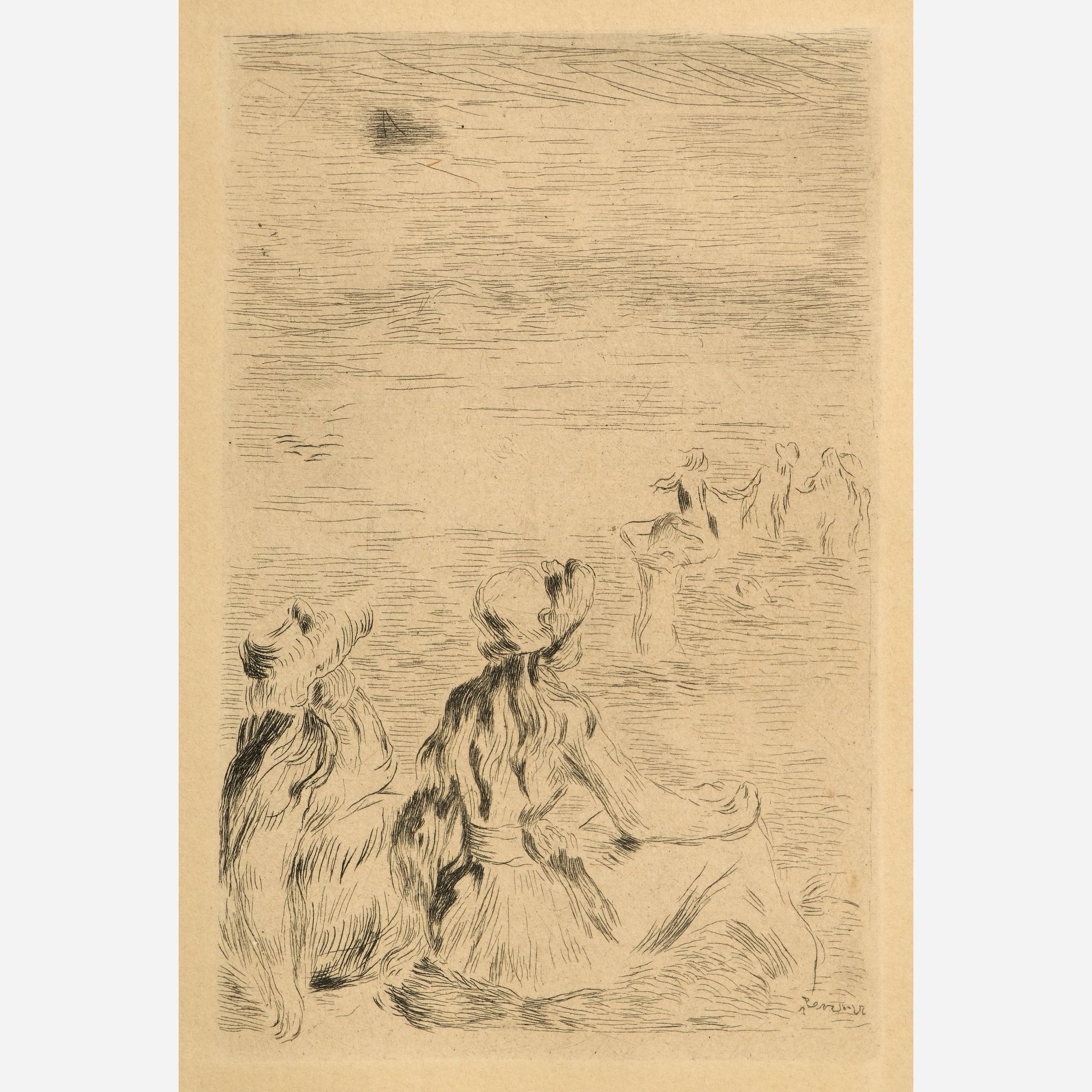 Pierre August Renoir (after) "Sur la Plage" (1892 Etching - Pierre-Auguste Renoir