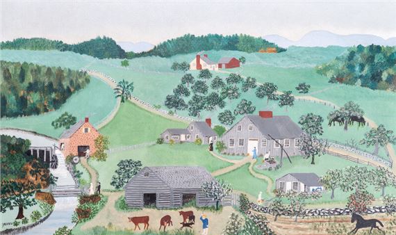Grandma Moses
(American, 1860-1961)
The Old Oaken Bucket in Spring, 1944 by Grandma Moses, 1944