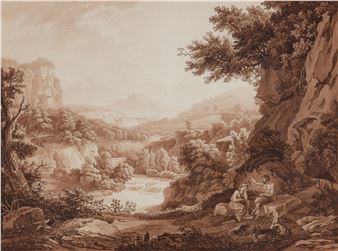 Albert Christoph Dies Southern Landscape with Satyr and a Shepherdess by Albert Christoph Dies