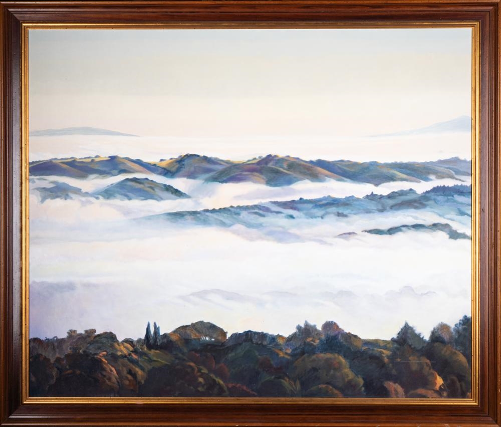 Artwork by Ann Hogle, Fog Over Portola Valley, Made of oil on canvas