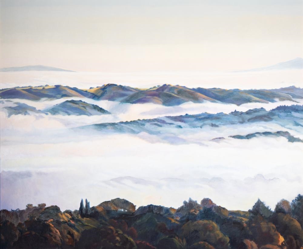 Artwork by Ann Hogle, Fog Over Portola Valley, Made of oil on canvas