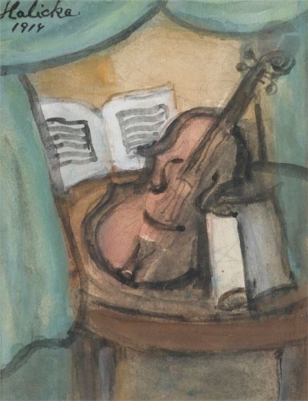 Alice Halicka | Still life with sheet music and violin, 1914 (1914 ...