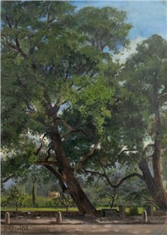 Sommerliche Parklandschaft - Paul Franz Flickel