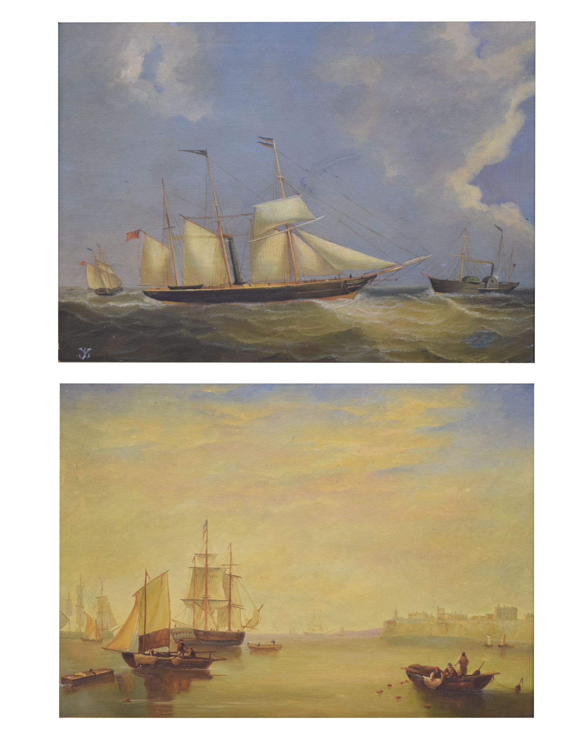 Pair of 19th century style maritime studies - Continental School, 20th Century
