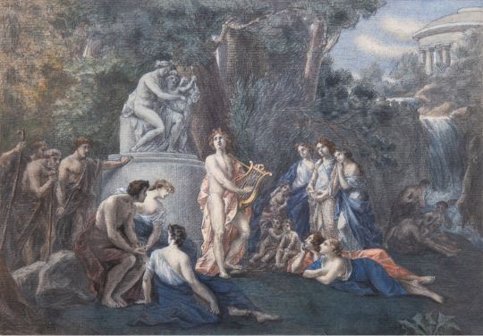 Filippo Lauri | Apollo umgeben von Nymphen musiziert auf der Harfe ...