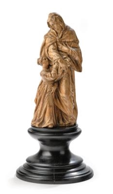 A Small Sculpture of Saint Anne with Mary, Workshop of Schwanthaler, Upper Austria, 18th Century - Austrian School, 18th Century