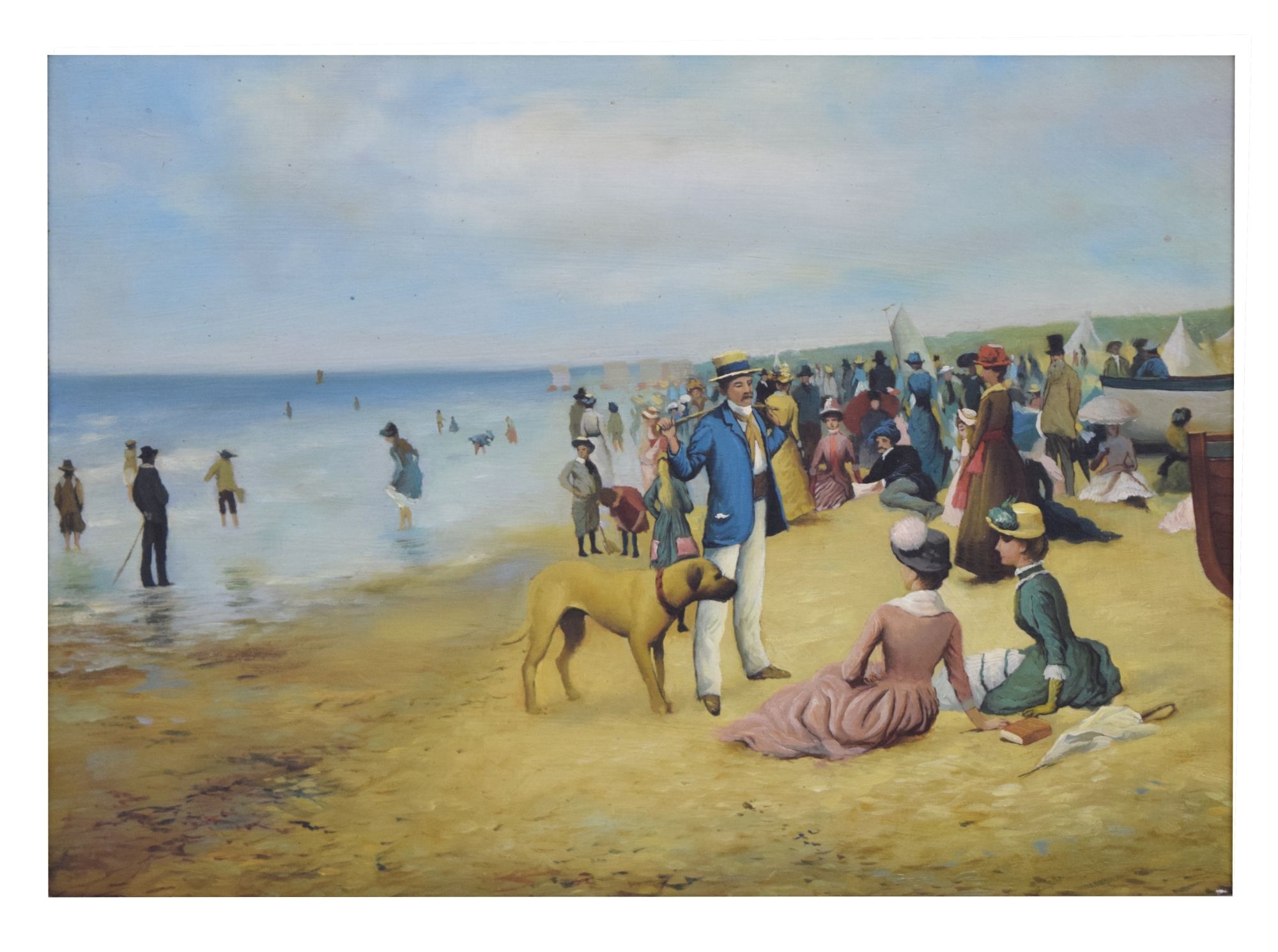 19th century French beach scene - Continental School, 20th Century