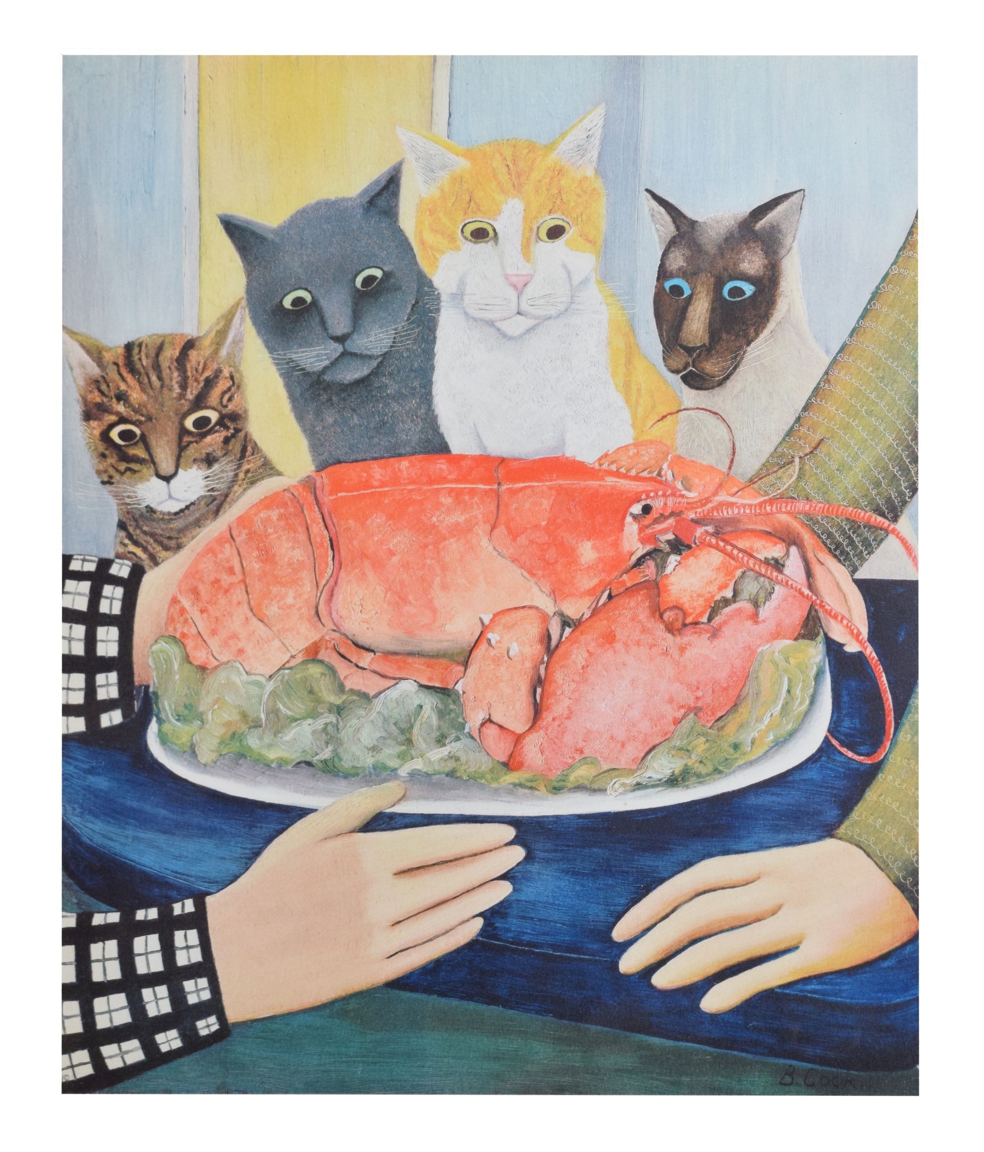 'Four Hungry Cats' - Beryl Cook