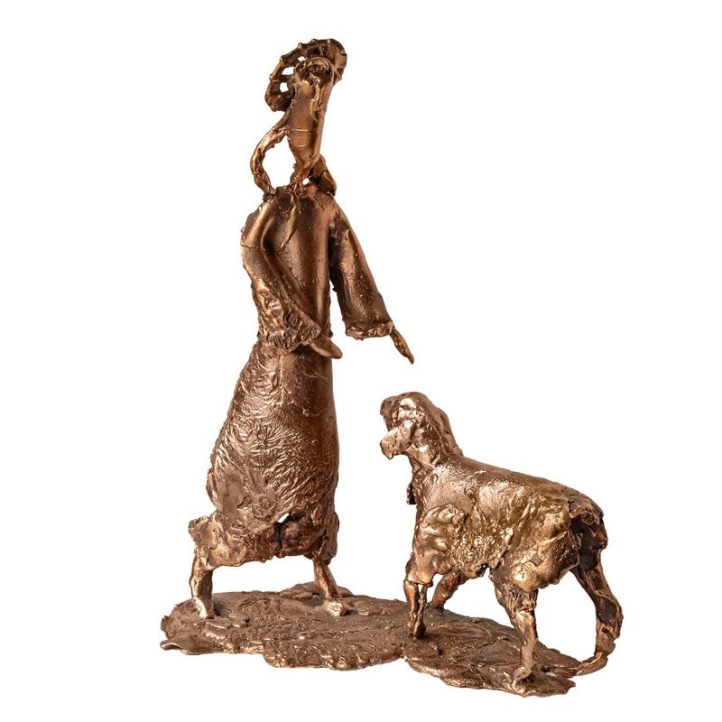 Artwork by Jadwiga Bardyszewska, Midnight Mass with a sheep, Made of Bronze