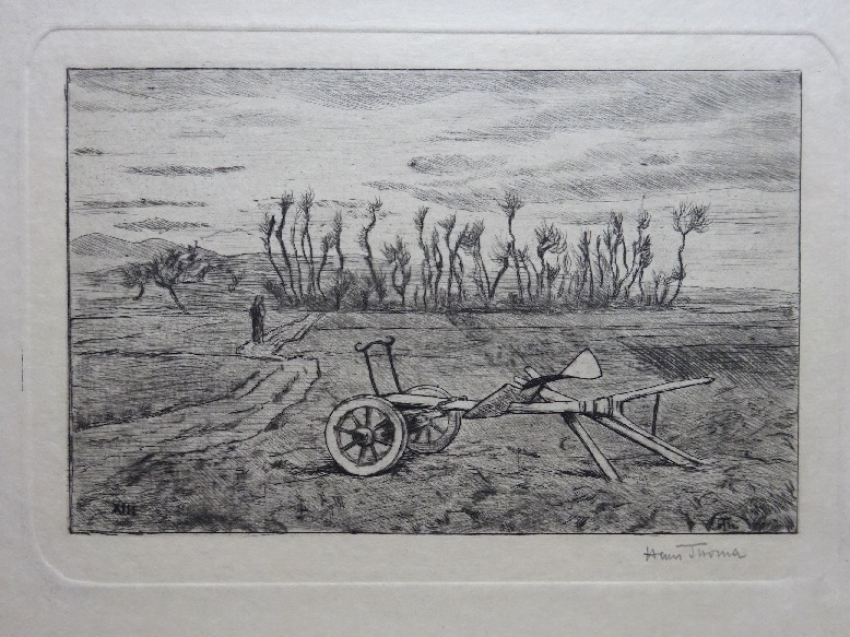 Artwork by Hans Thoma, Landschaft mit Pflug