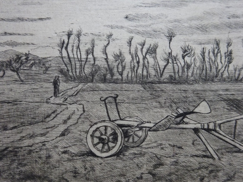 Artwork by Hans Thoma, Landschaft mit Pflug