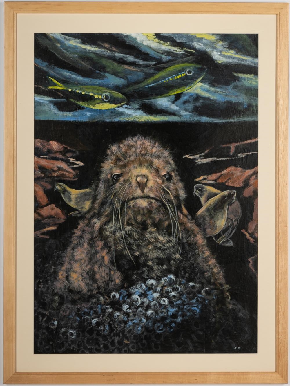 Artwork by Betty Brown, Otter, Made of watercolor and gouache on paper