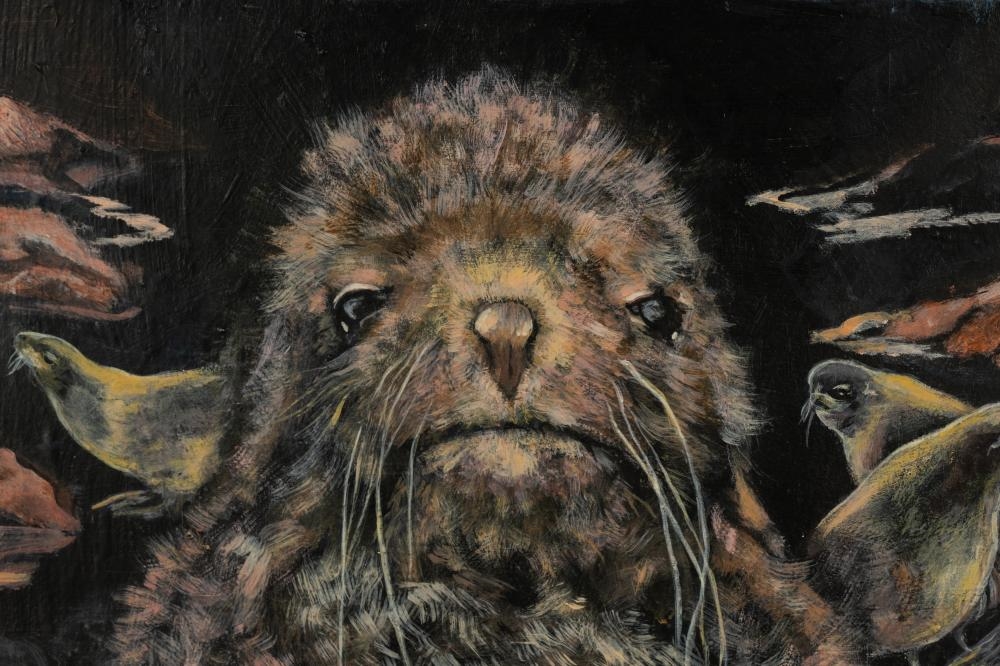 Artwork by Betty Brown, Otter, Made of watercolor and gouache on paper