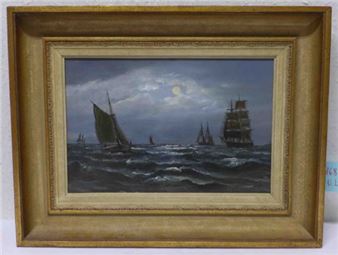 Ostsee: Schiffe im Mondschein - Klaus Bauer