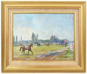 La biche champ de course Deauville (1991) Oil on canvas - Gérard Carette
