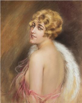 Półakt blondynki - Henryk Szadkowski