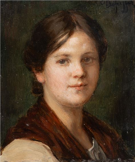 Franz von Defregger | Tiroler Bauernmädchen (“Dirndl (1912) | MutualArt