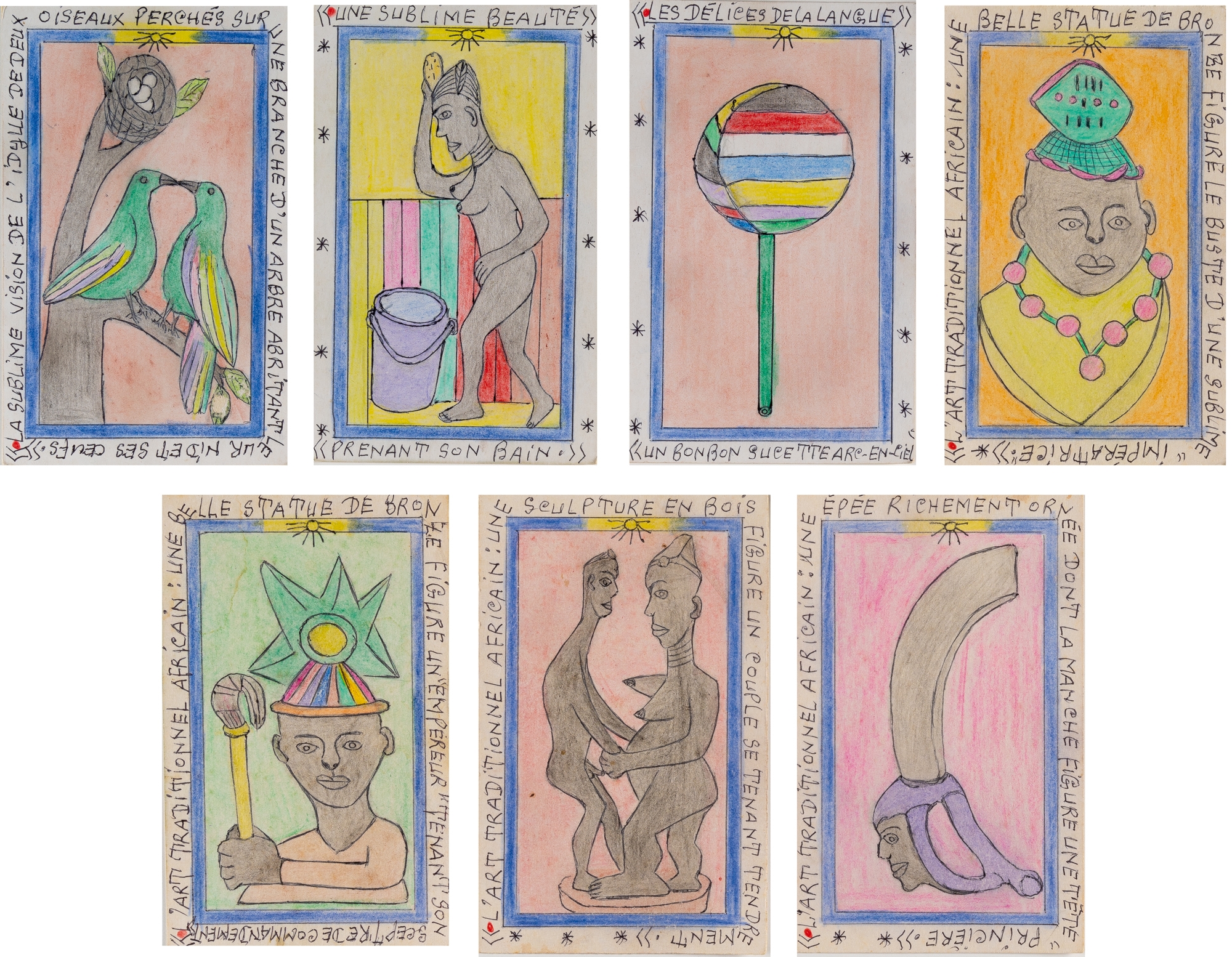 Frédéric Bruly Bouabré | 7 Bll.: “L’art traditionnel africain” und ...