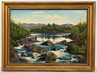 Paisaje con pescador - Alen Grau