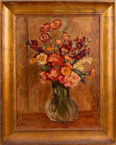 Bouquet de fleurs dans un vase en verre by Pierre Brune