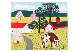 Three Vibrant and Colorful Paintings by Maud Lewis Sell in Miller & Miller's Online Auction