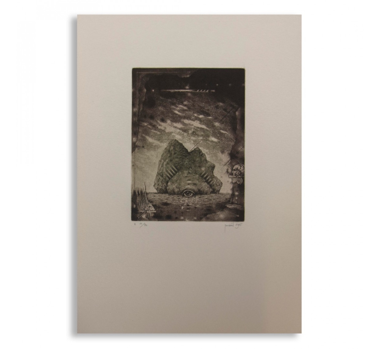 Artwork by Zdenek Bugáň, OSTROV TICHA, Made of barevný lept / mezzotinta / akvatinta