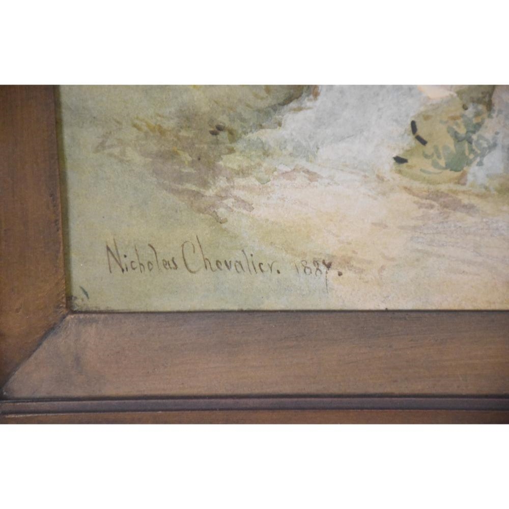 Artwork by Nicolas Chevalier, Nicholas Chevalier- Mountain View, watercolour, 75x105cm, signed & dated 1897 lower left, Made of watercolour
