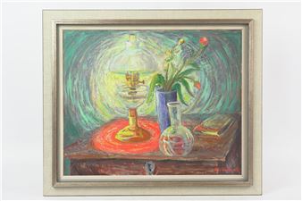 503. DAL-EDVIN NORBERG (1905-1995), olja på pannå - Dal-edvin Norberg