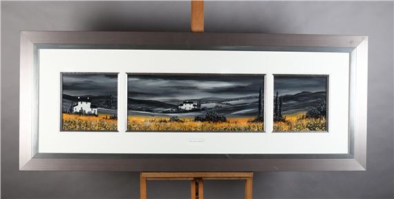 Digby Page イギリス　水彩画　Quiet country side Digby Page | Fields of Gold | MutualArt